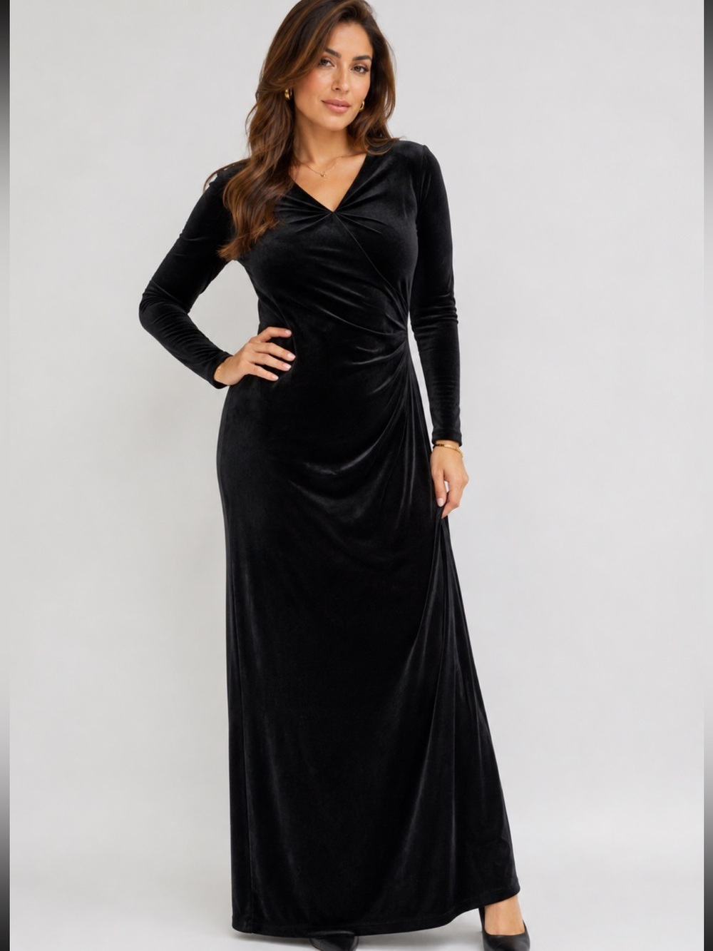 Ronni Nicole velvet maxi dress size 14 whimsigoth goth event holiday